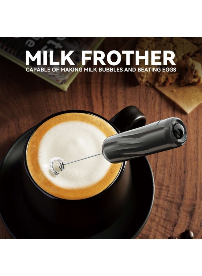 جاجفيبي جهاز JAGVIBE المحمول لخفق الحليب - 19000 دورة في الدقيقة، مضرب كهربائي وصانع رغوة للقهوة واللاتيه والكابتشينو والماتشا - خلاط مشروبات يعمل بالبطارية برأس من الفولاذ المقاوم للصدأ 304 (أسود) - Image 2