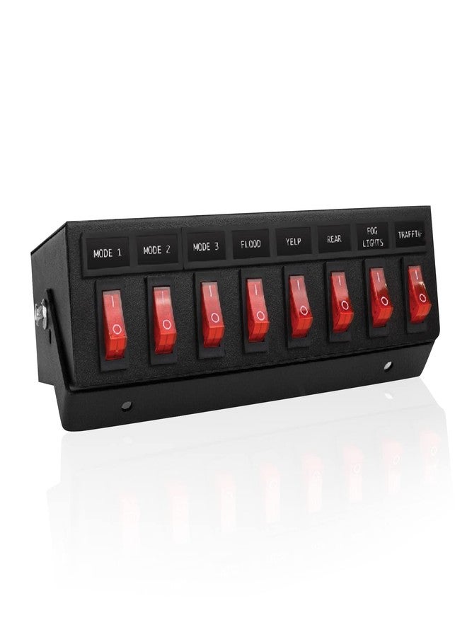 UBL Ultra Bright Lightz 1100 8-Switch Backlit Controller Box | Emergency Vehicle Strobe Warning Lights | Siren | Speaker - Image 1