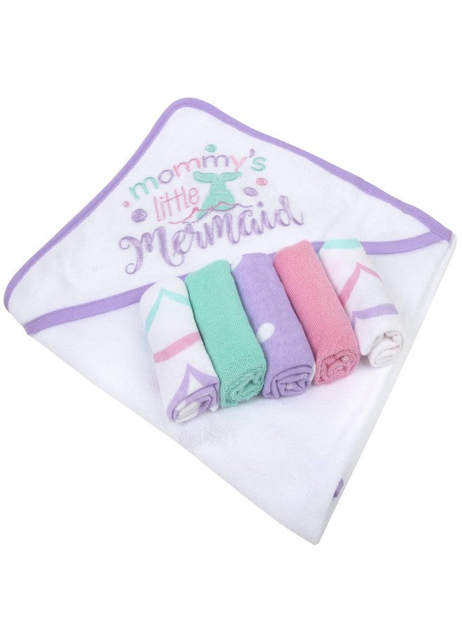 Baby Essentials Baby Hooded Towel and Washcloth Set for Infants, Boys and Girls 6-12 Months (Mommy's Mermaid) - Image 3
