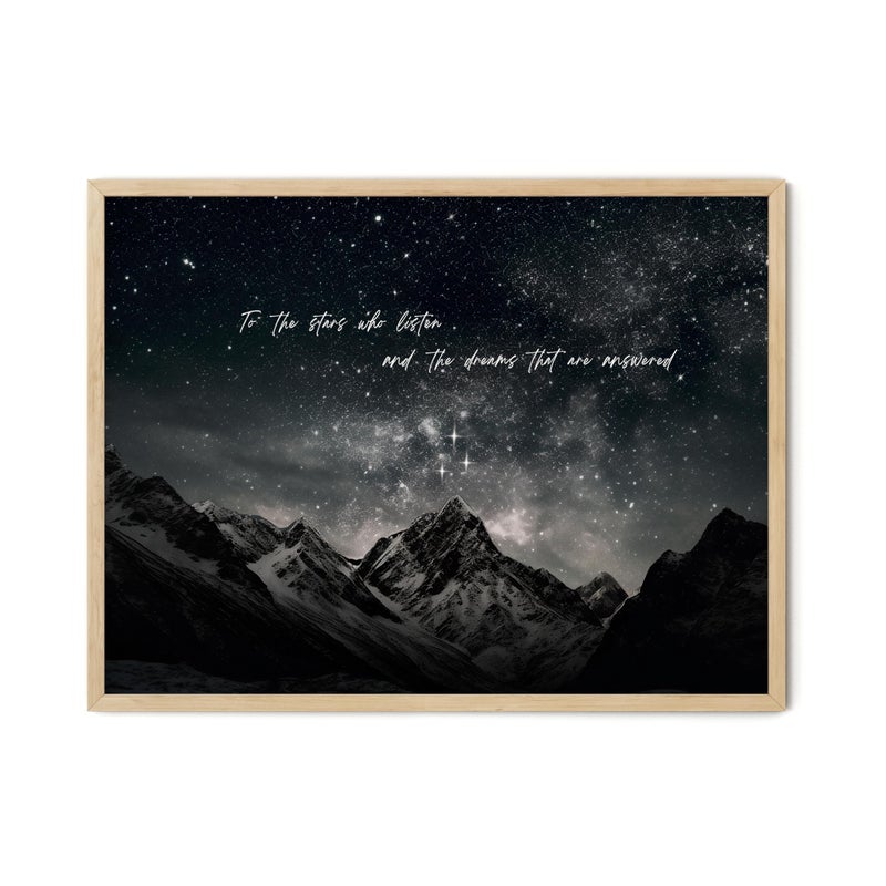 TwoDays Fantasy Books Merchandise Room Decor, To The Stars Who Listen Wall Art Prints For Bookish Gifts, City Of Starlight Poster For Library.(12" X 16", UNFRAMED) - Image 1