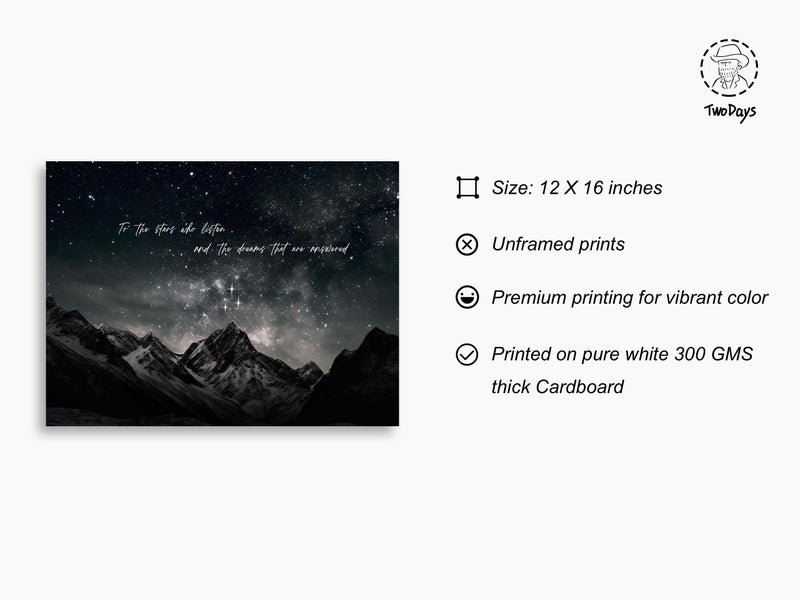 TwoDays Fantasy Books Merchandise Room Decor, To The Stars Who Listen Wall Art Prints For Bookish Gifts, City Of Starlight Poster For Library.(12" X 16", UNFRAMED) - Image 2
