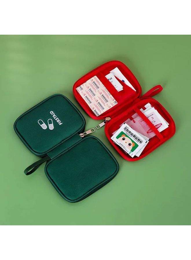 Navy Blue 2pcs Travel First Aid Kit Organizer Pouch Durable Oxford Fabric Multi Compartment Design - Image 5