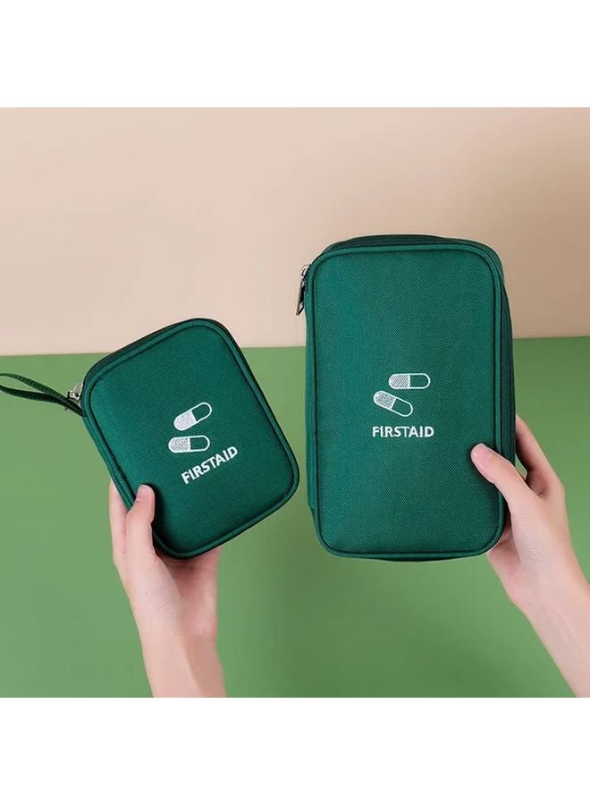 Navy Blue 2pcs Travel First Aid Kit Organizer Pouch Durable Oxford Fabric Multi Compartment Design - Image 3