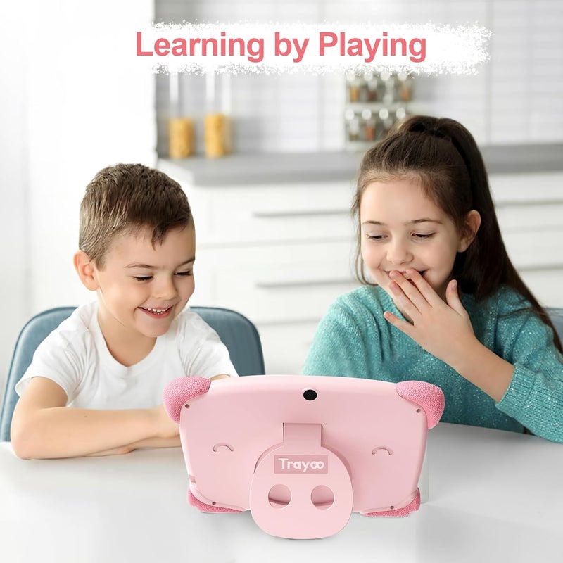 Trayoo Kids Tablet 7 inch Toddler Children Learning Tablet with WiFi, Parental Control, Education Learning Apps, Yutube, Tablets for Toddlers Ages 3 to 14 (Pink) - Image 2