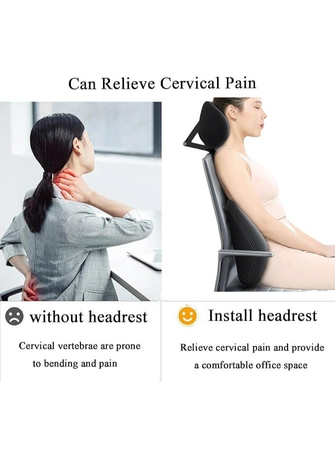 DUNISO Adjustable Ergonomic Office Chair Headrest，Universal Height and Angle Adjustable Memory Foam Headrest，Neck Support Cushion Clip on，Easy Installation，for Office Chairs, Gaming Chairs, Recliners, and Car Seats - Image 3
