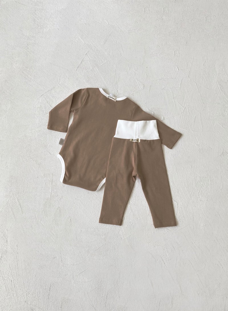 RedMapleTEK Baby Soft And Breathable Cotton Bodysuit + High Waist Pants Set - Image 1