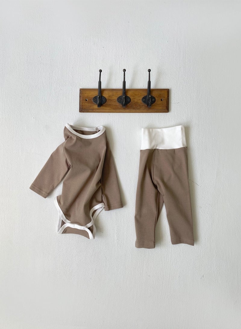 RedMapleTEK Baby Soft And Breathable Cotton Bodysuit + High Waist Pants Set - Image 2