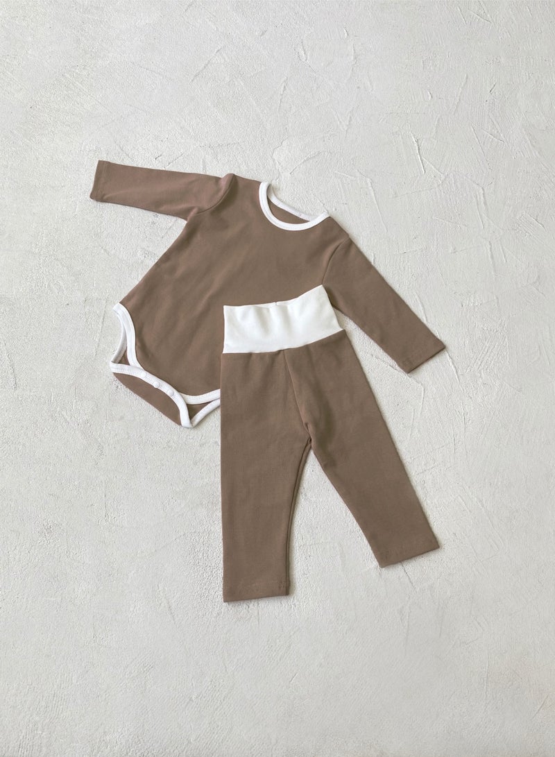 RedMapleTEK Baby Soft And Breathable Cotton Bodysuit + High Waist Pants Set - Image 4