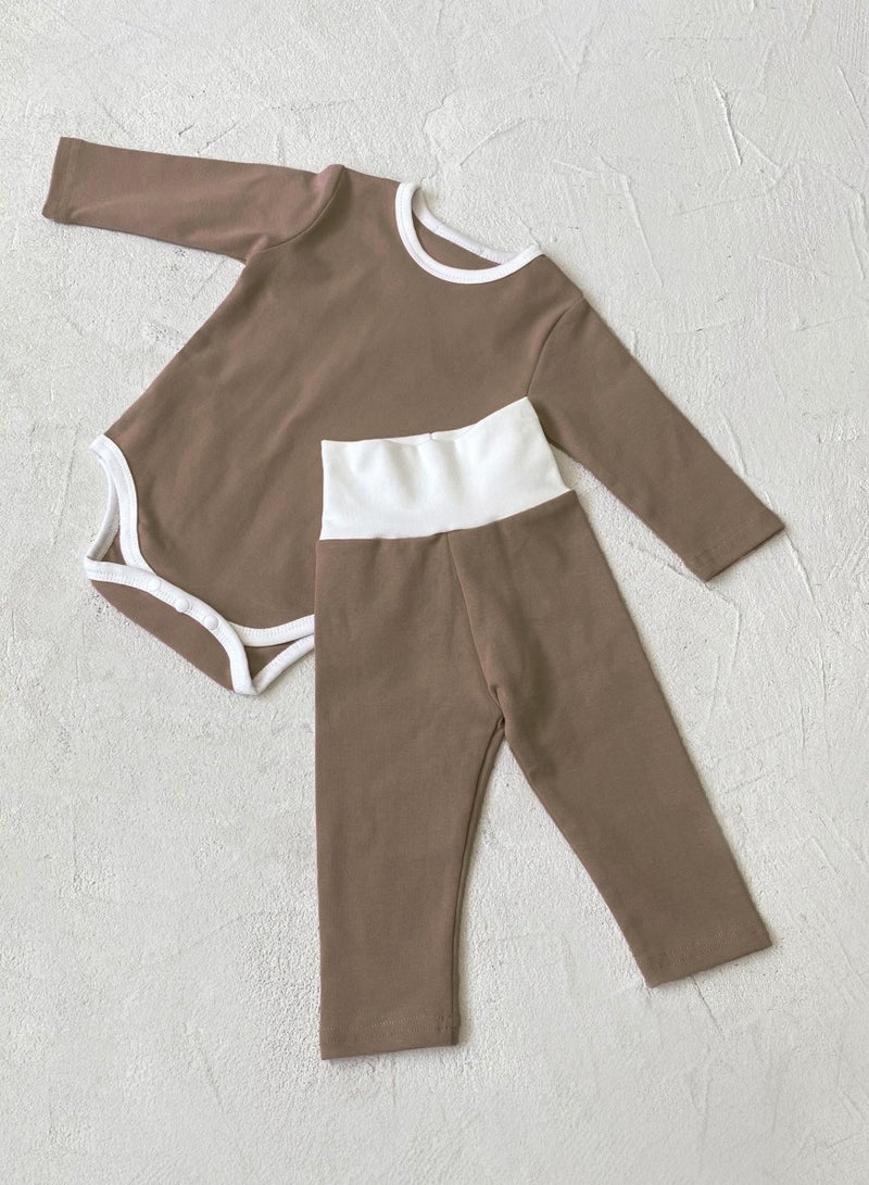 RedMapleTEK Baby Soft And Breathable Cotton Bodysuit + High Waist Pants Set - Image 5