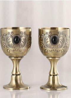 Y&D Goblet, Handmade Brass King's Royal Embossed Goblet Wine Liquor for Drink Coffee, Milk  - Image 1