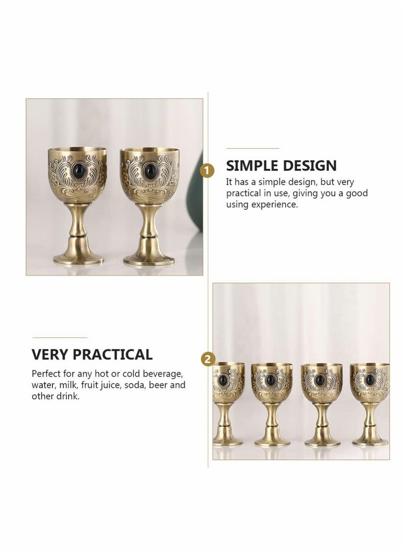 Y&D Goblet, Handmade Brass King's Royal Embossed Goblet Wine Liquor for Drink Coffee, Milk  - Image 5
