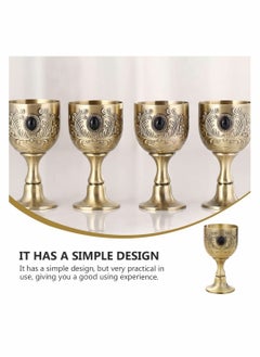 Y&D Goblet, Handmade Brass King's Royal Embossed Goblet Wine Liquor for Drink Coffee, Milk  - Image 3