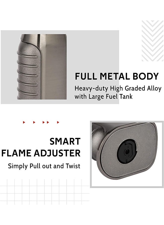 ALSAQER Alsaqer-Jobon 4 Jet Flame Windproof Butane Gas Lighter-Bakhoor Charcoal Lighter-Jobon Torch Lighter-BBQ Lighter (Gas not Included)-(Black)  - Image 5
