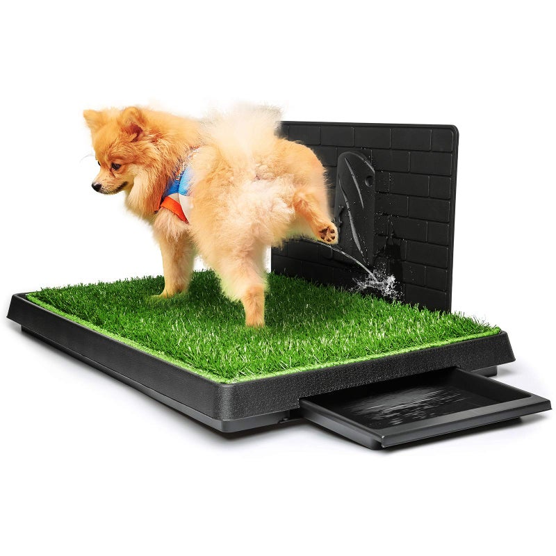 Hompet Dog Grass Pad with Tray Large, Puppy Turf Potty Reusable Training Pads with Pee Baffle, Artificial Grass Patch for Indoor and Outdoor Use, Ideal for Small and Medium Dogs (30"Ã—20") - Image 1