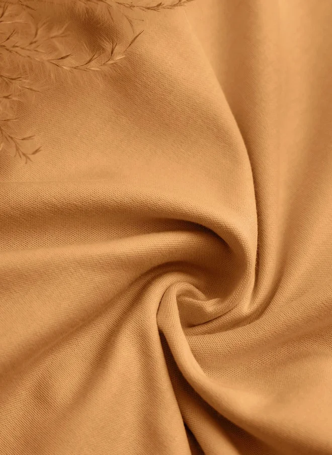 The Souled Store  The Souled Store Men Regular Fit Solid Brown Supima T-Shirt  | Best Price UAE