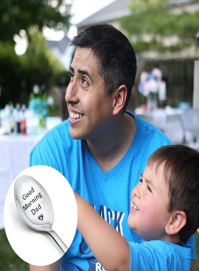 YangQian Good Morning Dad Spoon Gift for Him Dad Father s Day Gifts from Daughter Son Father Birthday Party Gifts for Men Adults Engraved Spoon Gift for Male Dads Coffee Tea Gifts for Tea Coffee Lovers - Image 4