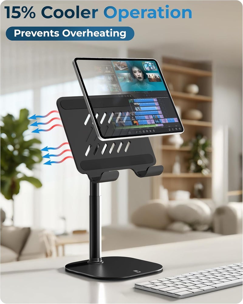 cooper Adjustable Tablet Stand by Cooper, 18-25cm Height, Black - Image 4