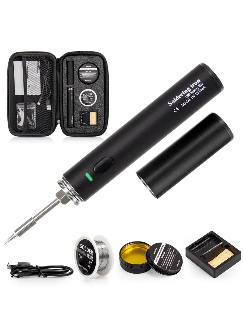 Nanak طقم مكواة لحام لاسلكية، مكواة لحام محمولة قابلة لإعادة الشحن عبر USB، مكواة لحام لاسلكية قابلة لضبط 3 درجات حرارة لمشاريع اللحام الصغيرة، إصلاح الإلكترونيات داخل المنزل وخارجه - Image 1