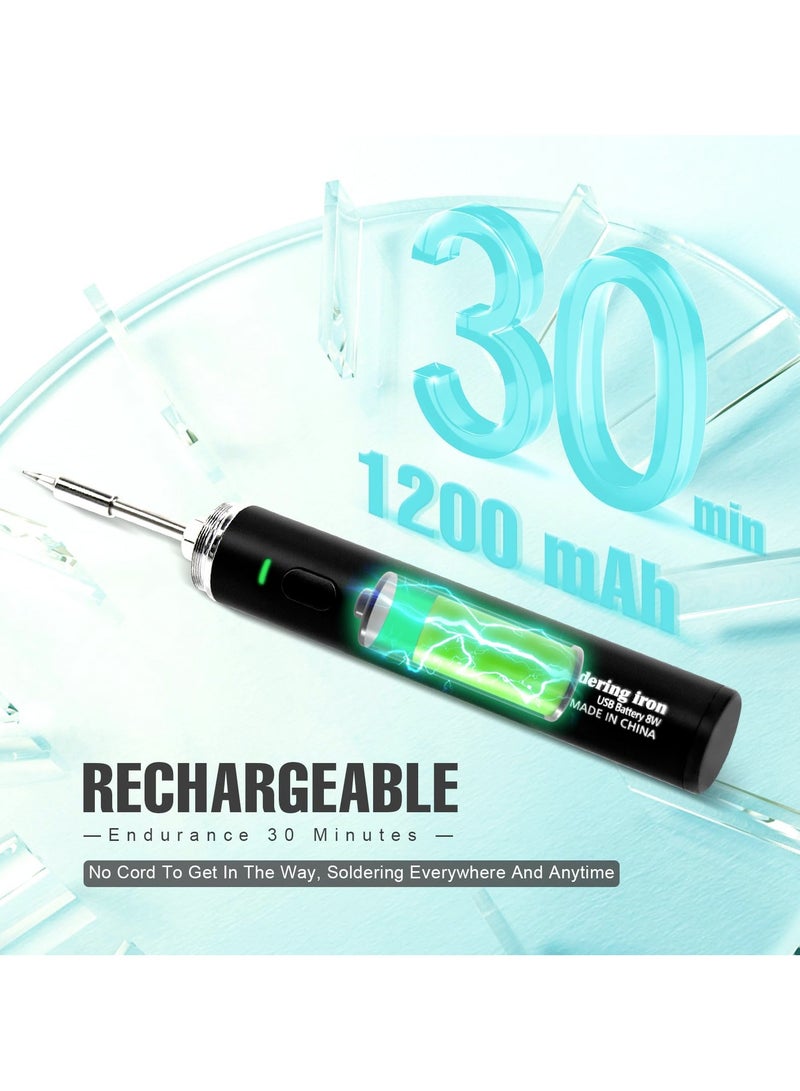 Nanak طقم مكواة لحام لاسلكية، مكواة لحام محمولة قابلة لإعادة الشحن عبر USB، مكواة لحام لاسلكية قابلة لضبط 3 درجات حرارة لمشاريع اللحام الصغيرة، إصلاح الإلكترونيات داخل المنزل وخارجه - Image 4