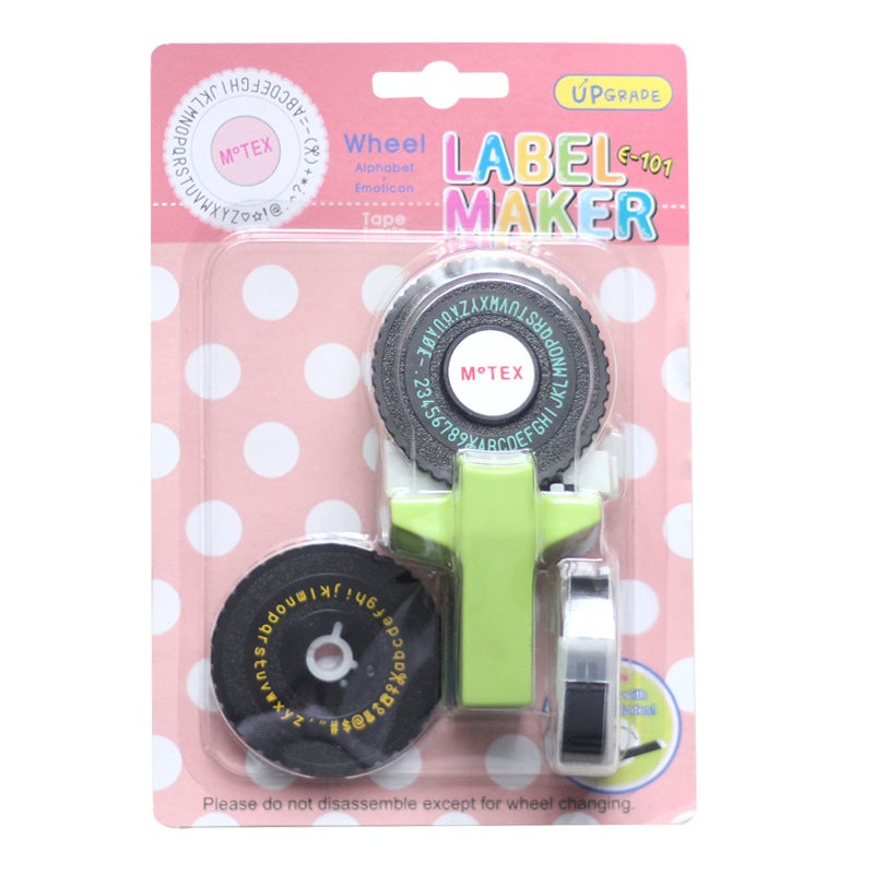 South Korea Motex Plus Wheel Version E-101 Manual Label Printer Case And Case Letter Plate 1+1 Tape Manual Tape - Image 1