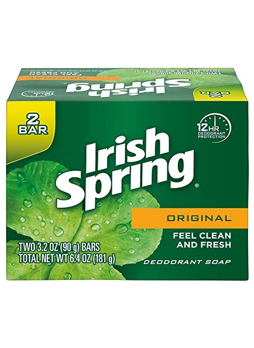 Irish Spring - Irish Spring Original Deodorant Bar Soap, 3.20 oz bars, 2 ea - Image 1
