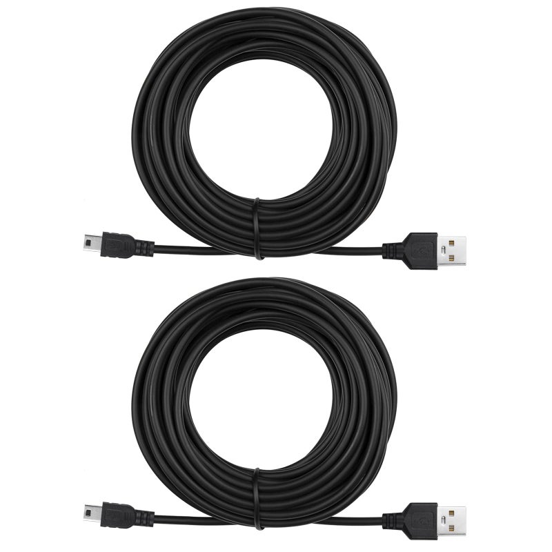 Smays 15 ft Long Mini USB Cable for PS3 Controller, Mini-B Charger Cord 2-Pack - Image 5