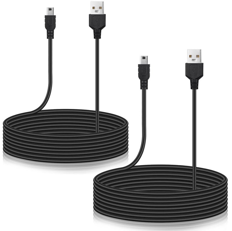 Smays 15 ft Long Mini USB Cable for PS3 Controller, Mini-B Charger Cord 2-Pack - Image 1