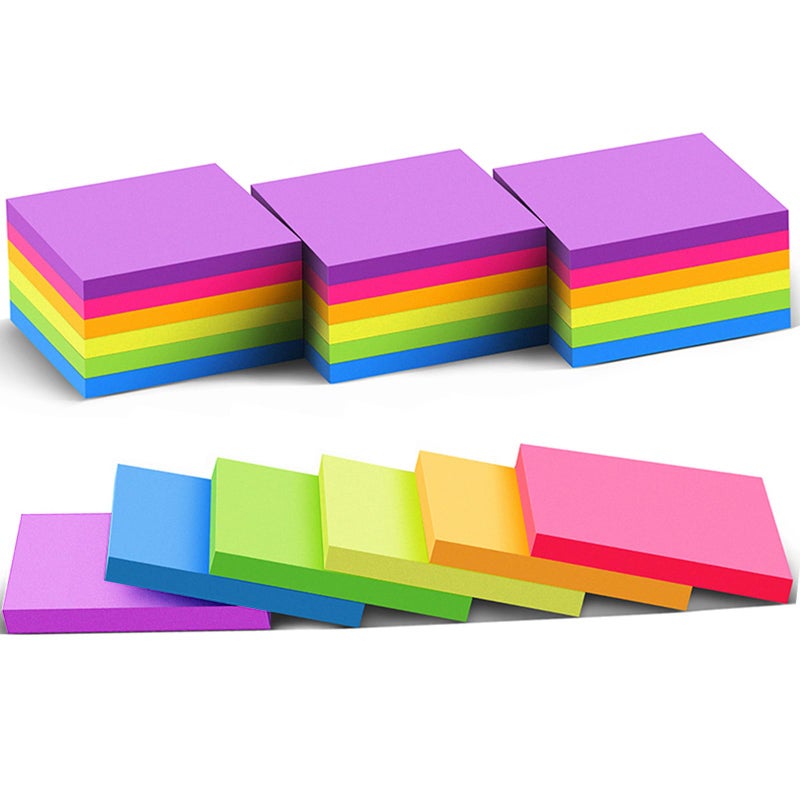 Vanpad (24 Pack) Sticky Notes 3x3 in Post Bright Stickies Colorful Super Sticking Power Memo Pads, Strong Adhesive, 74 Sheets/pad - Image 1