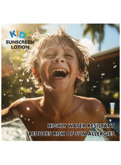 Cool & Cool Cool & Cool Kids Sunscreen Lotion 50+ SPF with UVA & UVB Filters | Protects Against Skin Damage | Reduces Sun Allergies | For Face & Body | 100ml  - Image 3