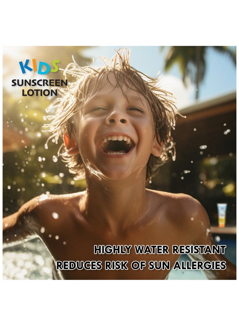 Cool & Cool Cool & Cool Kids Sunscreen Lotion 50+ SPF with UVA & UVB Filters | Protects Against Skin Damage | Reduces Sun Allergies | For Face & Body | 100ml - Image 3