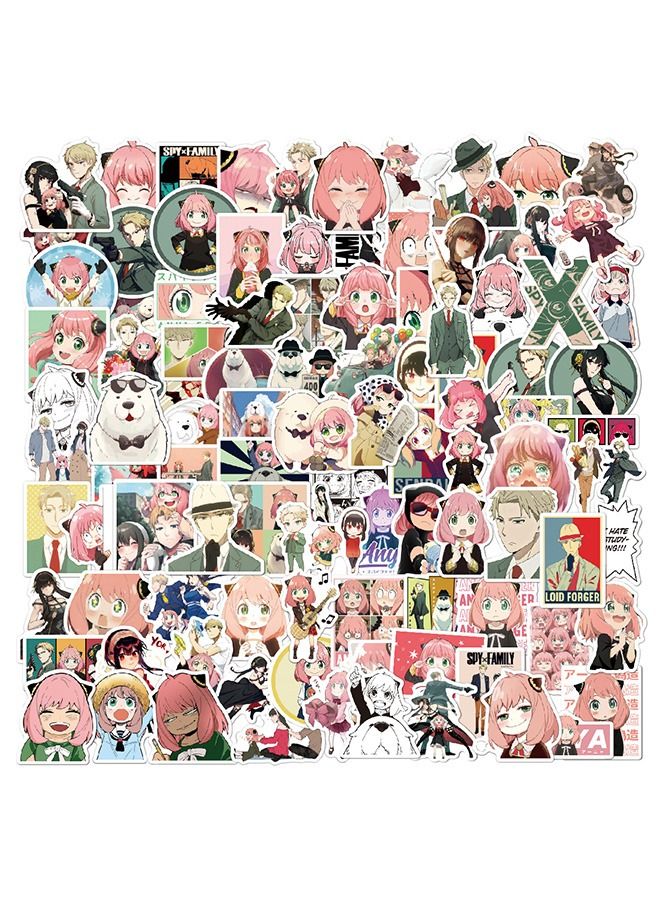 100-Piece SPY FAMILY Stickers, Cartoon Vinyl Aesthetic Sticker, Laptop Stickers for Skateboard Guitar Travel Case, Graffiti Sticker Door Luggage Car Bike Bicycle for Kids Teens Girls Adults  - Image 2