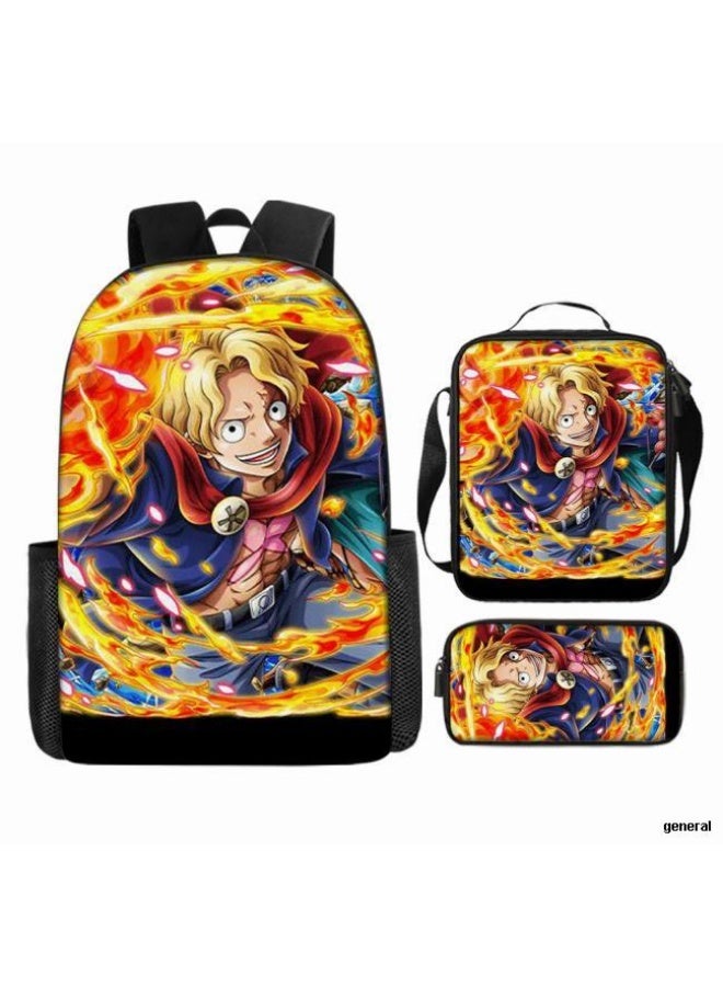 general The latest universal cartoon printed three piece practical bag combination (suitable for students, children, friends, outings, mountain climbing, etc.) - Image 1