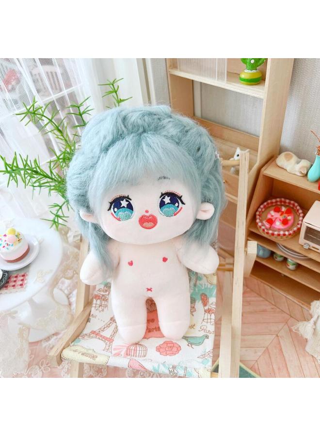 20cm Cm Fried Cotton Doll Naked Doll Figure Cyber Red Cute Purple Warm Doll-Specifications:20cm Naked Baby (free Clothes)-Color:Blue Curved Hair Honey - Image 1
