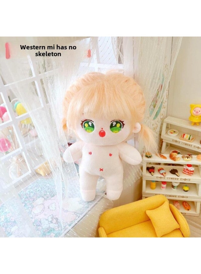 20cm Cm Fried Cotton Doll Naked Doll Figure Cyber Red Cute Purple Warm Doll-Specifications:20cm Naked Baby (free Clothes)-Color:Blue Curved Hair Honey - Image 4