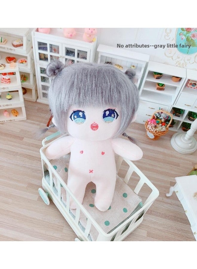 20cm Cm Fried Cotton Doll Naked Doll Figure Cyber Red Cute Purple Warm Doll-Specifications:20cm Naked Baby (free Clothes)-Color:Blue Curved Hair Honey - Image 3