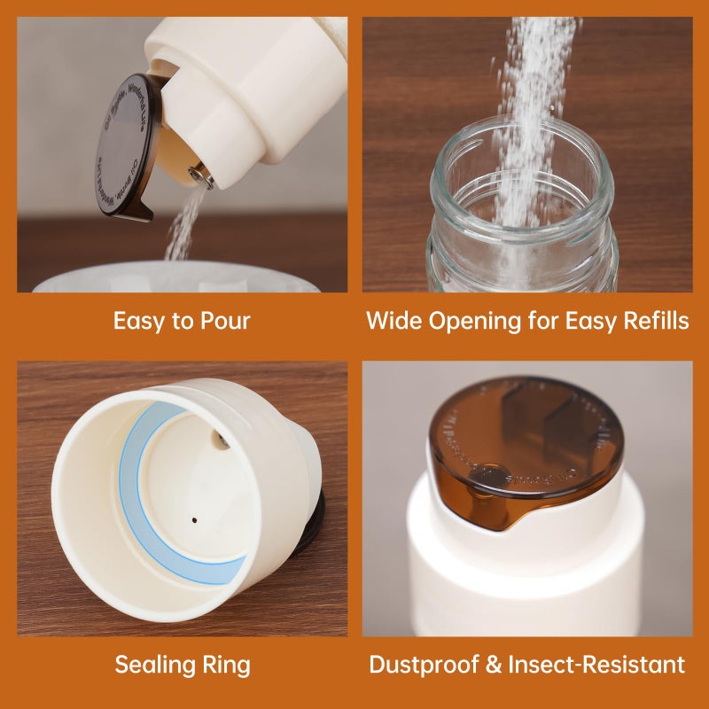 NiHome 16.9 OZ Sugar Dispenser with Automatic Pouring Switch for Home, Kitchen, Coffee Station, Large Capacity Glass Jar for Sugar, Coffee Creamer, Salt, Food-Grade Glass with Anti-Slip Ribbed Design - Image 3