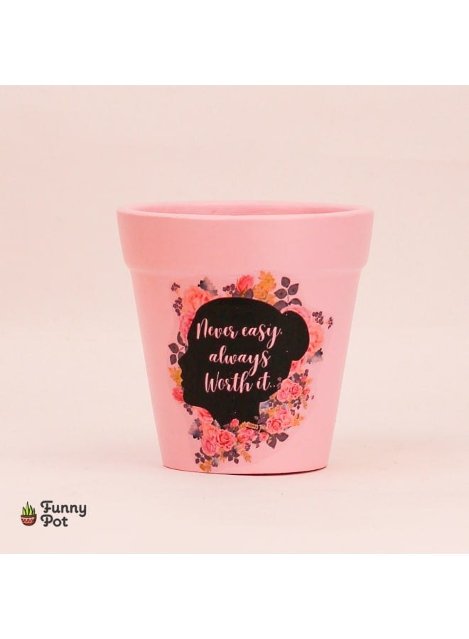 Handmade pottery empty pot - pink - 10*10 cm