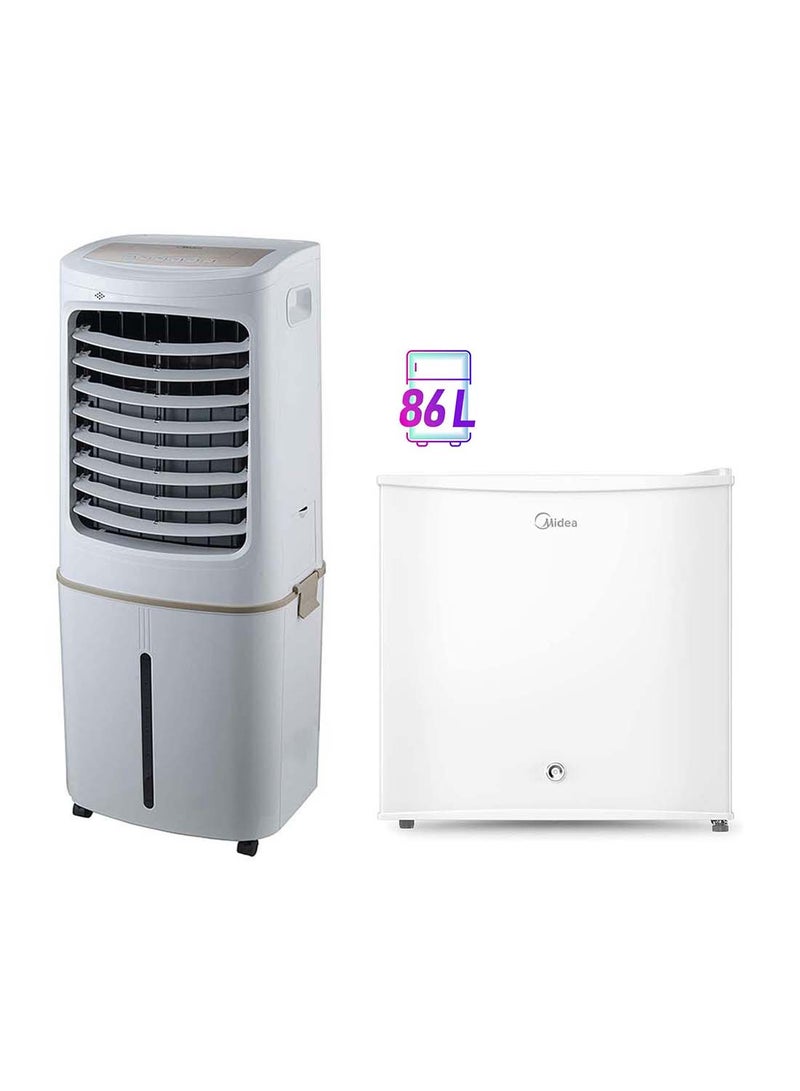 Midea حزمة 86 لتر ثلاجة باب واحد قائمة بذاتها + مبرد هواء 50 لتر 200 واط - Image 1