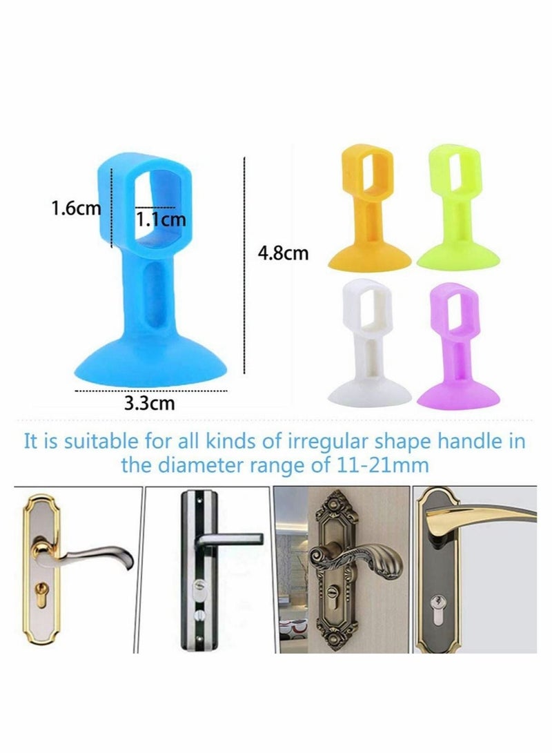 Captaintech Basic Outline Door Stop Buffer Bumper Clear Rubber Door stopper Easy to Install Silicone Lever Door Handle Stopper Protect Walls Glass and Furniture from Damage Door Slam Stoppers pack of 10 - Image 4