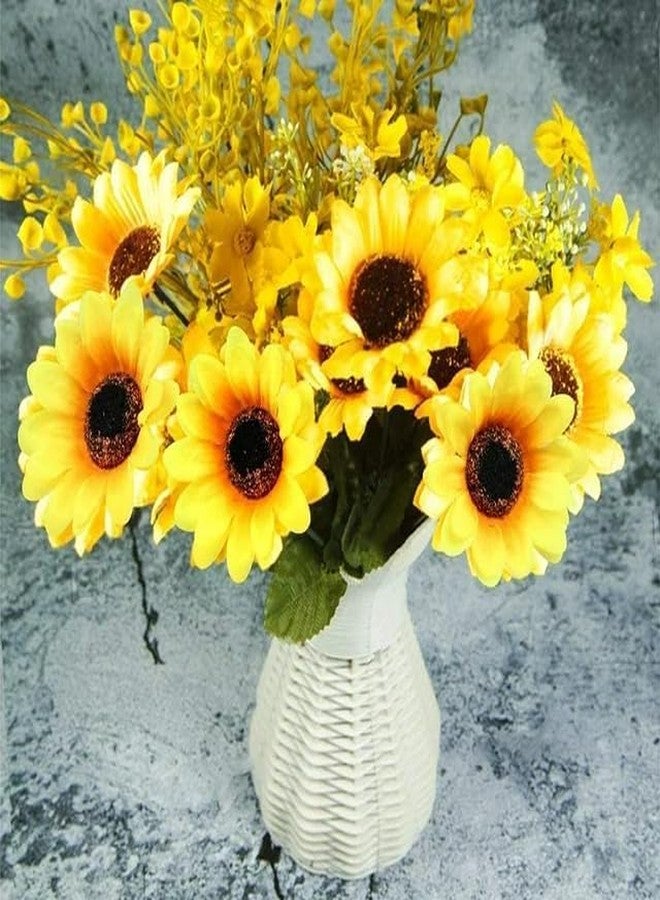 Jizlan 100Pcs Yellow Artificial Mini Fake Sunflower Cute Flower Decorative Fabric Flowers Craft Floral Embellishments for Wedding Wreaths Artificial Flowers Hair Accessories - Image 5