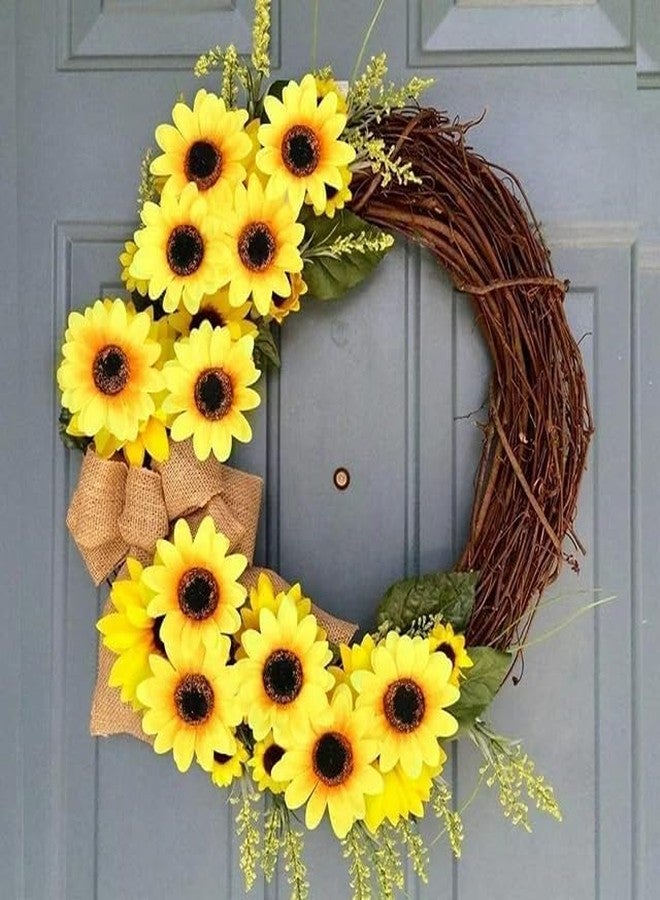 Jizlan 100Pcs Yellow Artificial Mini Fake Sunflower Cute Flower Decorative Fabric Flowers Craft Floral Embellishments for Wedding Wreaths Artificial Flowers Hair Accessories - Image 4