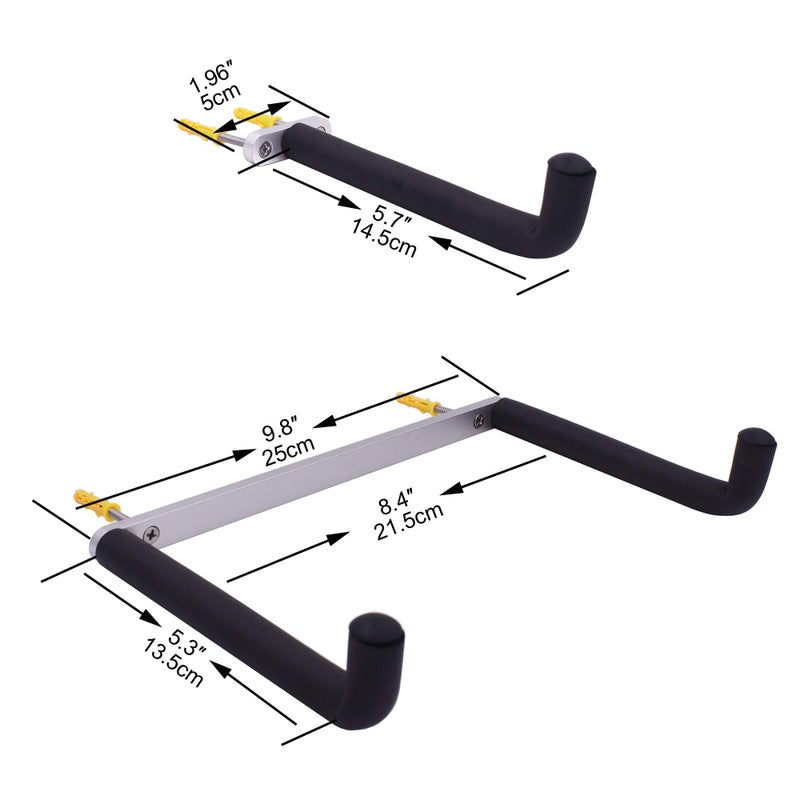 YYST Guitar Wall Mount Holder Tilt Display for Electric and Thin Body Guitars, Ukulele, Bass, Banjo at A Slanted Angle Sideways (Horizontal/Sideway Hanger) (No Instrument) - Image 2