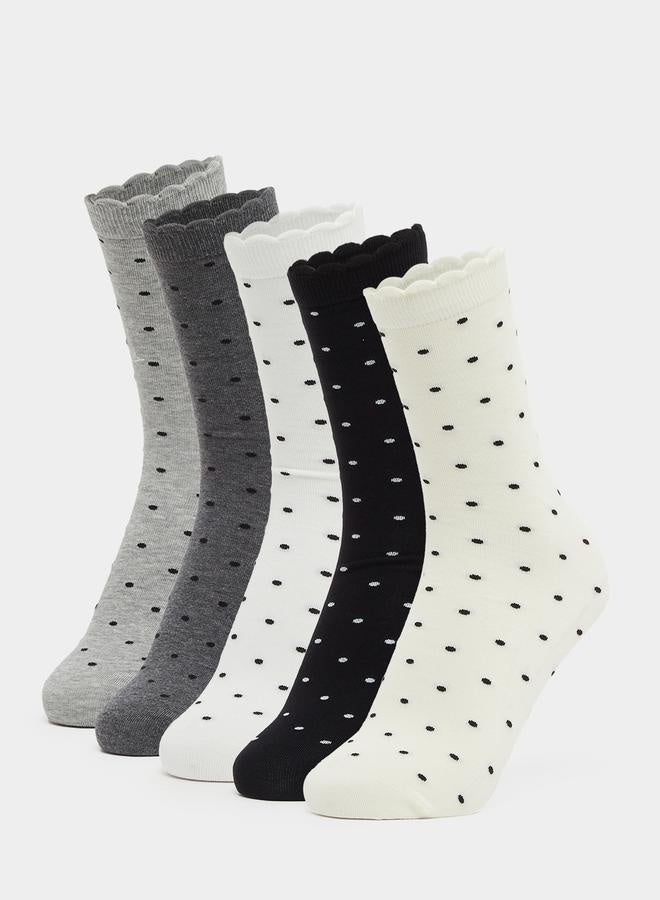 Styli Set of 5 - Polka Dot Crew Socks - Image 1