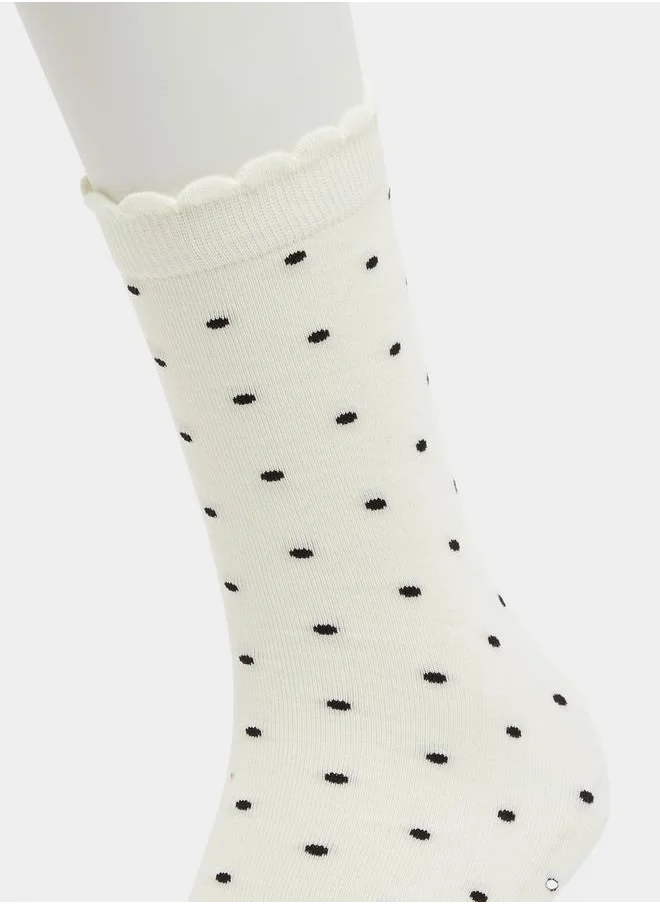 Styli Set of 5 - Polka Dot Crew Socks