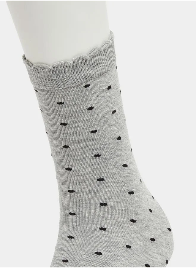 Styli Set of 5 - Polka Dot Crew Socks