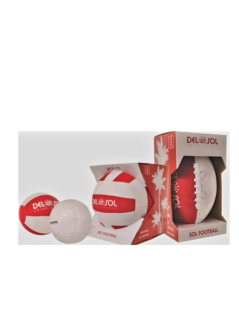 Del Sol Color Change DelSol  Mini Soccer Ball Perfect For Hot Days  Color Changing  Custom Design  Fun for the Entire Family  From white to red 1 pc - Image 2
