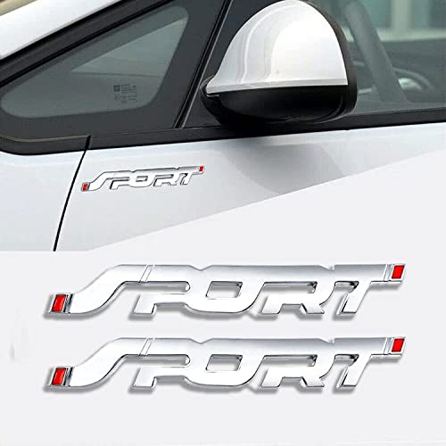 YOMITH Sport Metal Car Emblem Badge | Silver 3D Logo Sticker | Self Adhesive Car Body Decoration (Pack of 2) - Image 5