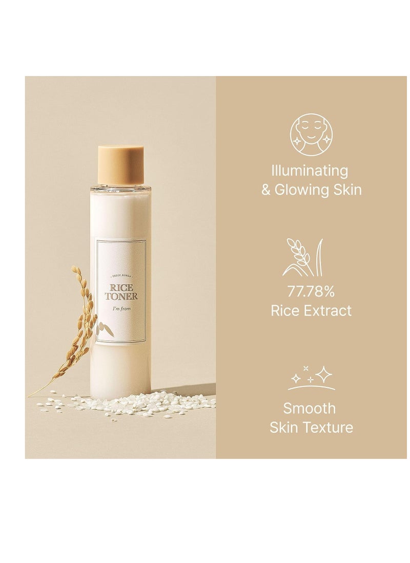 I'M FROM I'm from Rice Toner, Milky Toner for Glowing Skin, 77.78% Korean Rice, Glow Essence with Niacinamide, Hydrating for Dry, Dull, Combination Skin, Vegan, Fragrance Free, Glass Skin 5.07 Fl Oz  - Image 2