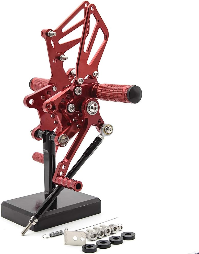PROCNC أقدام خلفية من الألمنيوم للدراجات النارية تناسب سوزوكي GSXR1000 2000 2001 2002 2003 2004 GSXR750 1996-2005 SV650/SV650S SV1000/S 1998-2014 GSX600 2000-2005 (أحمر) - Image 2