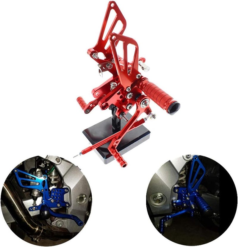 PROCNC أقدام خلفية من الألمنيوم للدراجات النارية تناسب سوزوكي GSXR1000 2000 2001 2002 2003 2004 GSXR750 1996-2005 SV650/SV650S SV1000/S 1998-2014 GSX600 2000-2005 (أحمر) - Image 1